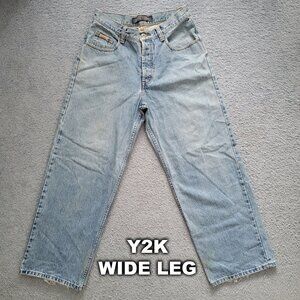 Genuine Y2K (mfg late '90s) Vintage Bluenotes Wide Leg Jeans MENS SIZE 30x30